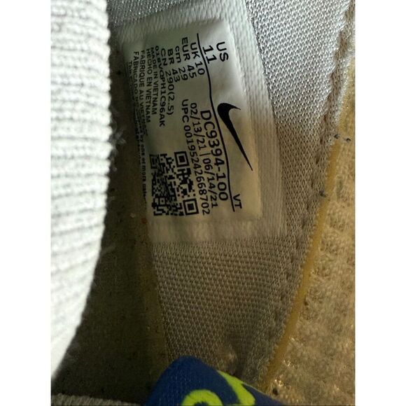 Nike Men's VaporMax 2021 Flyknit Athletic Sneakers White Blue Size 11 - Picture 13 of 15